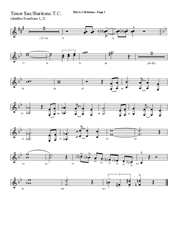 This Is Christmas with O Come All Ye Faithful (Choral Anthem SATB) Tenor Sax/Baritone T.C. (Lifeway Choral / Arr. Dave Williamson)