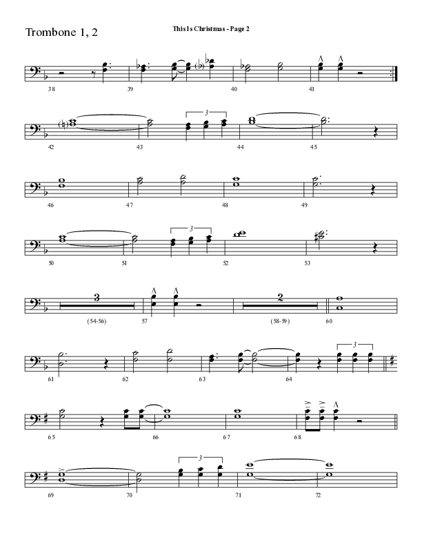 This Is Christmas with O Come All Ye Faithful (Choral Anthem SATB) Trombone 1/2 (Lifeway Choral / Arr. Dave Williamson)