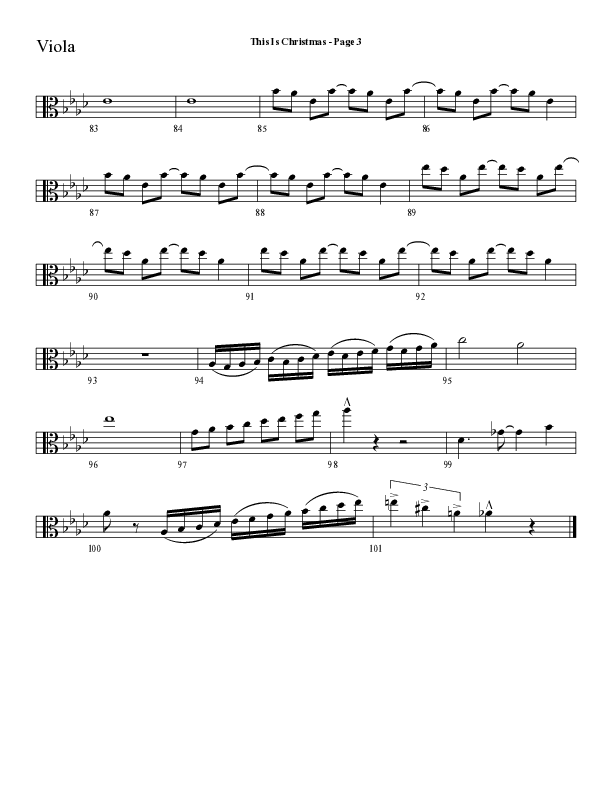 This Is Christmas with O Come All Ye Faithful (Choral Anthem SATB) Viola (Lifeway Choral / Arr. Dave Williamson)