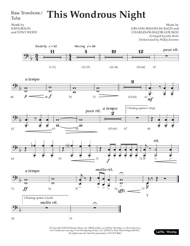 This Wondrous Night (Choral Anthem SATB) Orchestration (Lifeway Choral / Arr. John Bolin)
