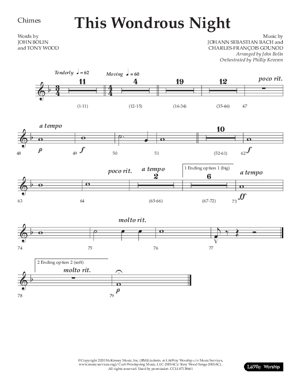 This Wondrous Night (Choral Anthem SATB) Chimes (Lifeway Choral / Arr. John Bolin)
