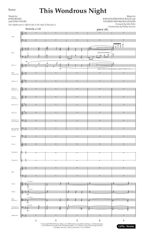 This Wondrous Night (Choral Anthem SATB) Conductor's Score (Lifeway Choral / Arr. John Bolin)
