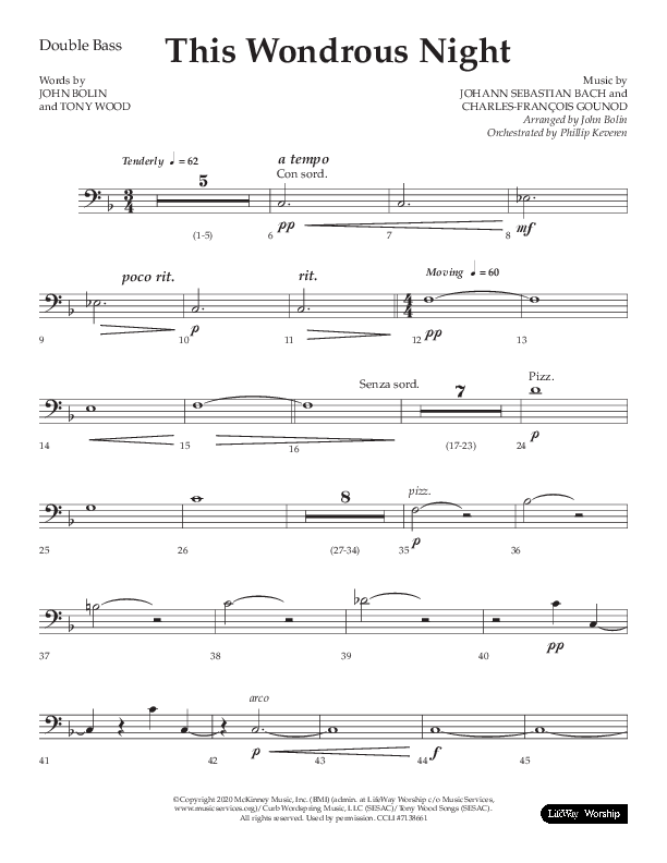 This Wondrous Night (Choral Anthem SATB) Double Bass (Lifeway Choral / Arr. John Bolin)