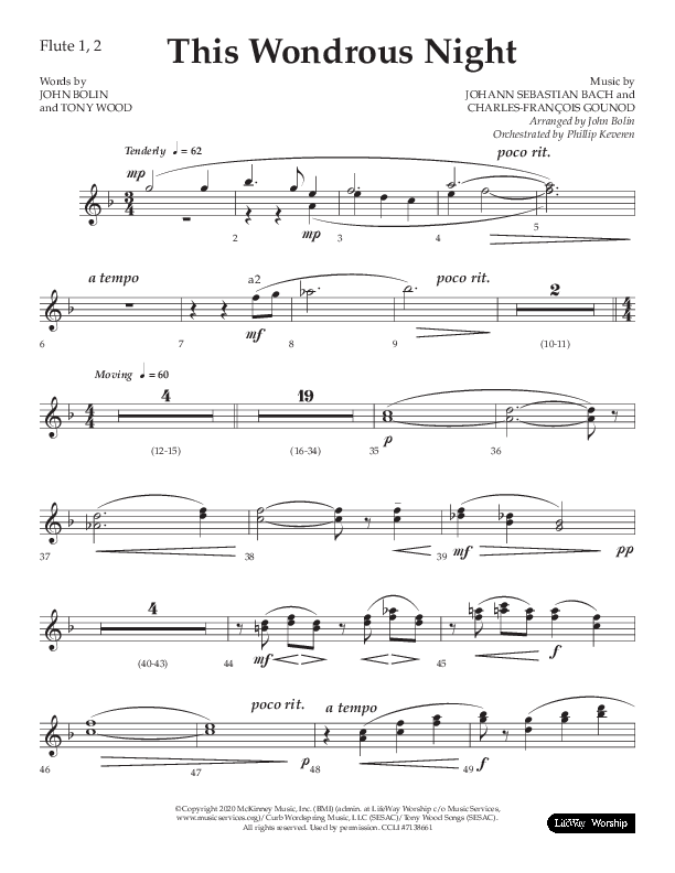 This Wondrous Night (Choral Anthem SATB) Flute 1/2 (Lifeway Choral / Arr. John Bolin)