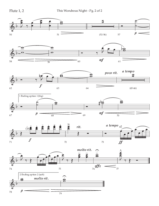 This Wondrous Night (Choral Anthem SATB) Flute 1/2 (Lifeway Choral / Arr. John Bolin)