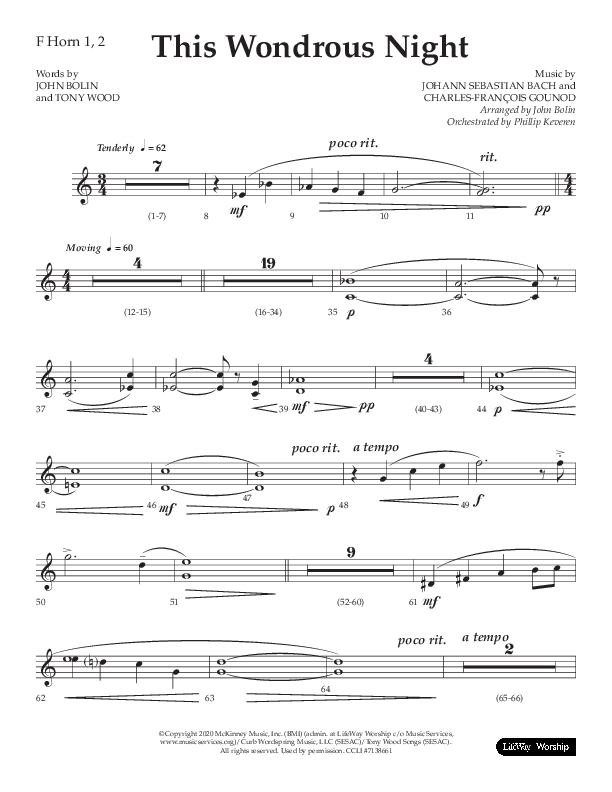 This Wondrous Night (Choral Anthem SATB) French Horn 1/2 (Lifeway Choral / Arr. John Bolin)