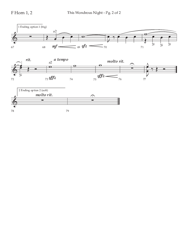 This Wondrous Night (Choral Anthem SATB) French Horn 1/2 (Lifeway Choral / Arr. John Bolin)