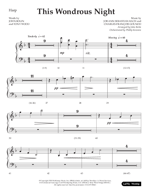 This Wondrous Night (Choral Anthem SATB) Harp (Lifeway Choral / Arr. John Bolin)