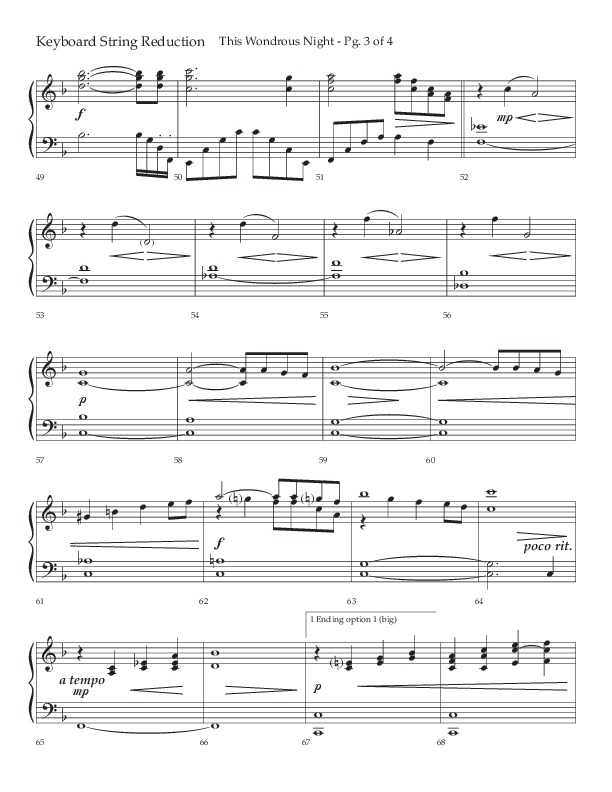 This Wondrous Night (Choral Anthem SATB) String Reduction (Lifeway Choral / Arr. John Bolin)