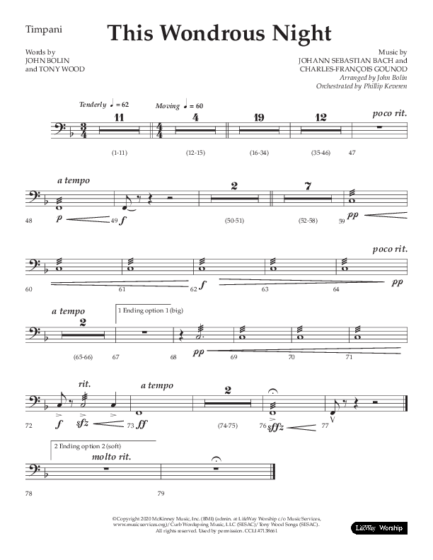 This Wondrous Night (Choral Anthem SATB) Timpani (Lifeway Choral / Arr. John Bolin)