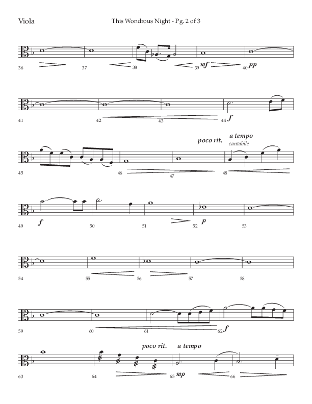 This Wondrous Night (Choral Anthem SATB) Viola (Lifeway Choral / Arr. John Bolin)