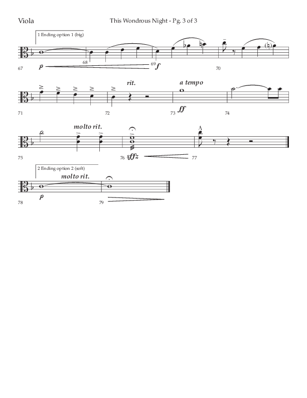 This Wondrous Night (Choral Anthem SATB) Viola (Lifeway Choral / Arr. John Bolin)
