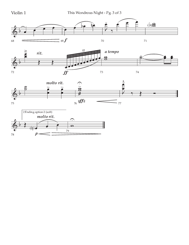 This Wondrous Night (Choral Anthem SATB) Violin 1 (Lifeway Choral / Arr. John Bolin)