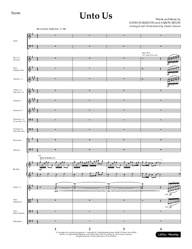 Unto Us (Choral Anthem SATB) Conductor's Score (Lifeway Choral / Arr. Daniel Semsen)