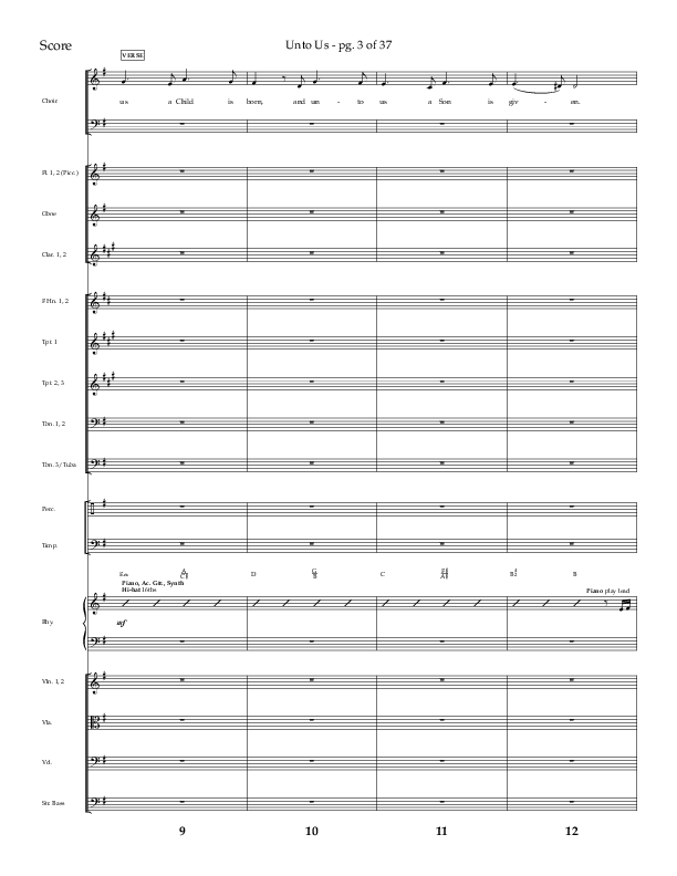 Unto Us (Choral Anthem SATB) Orchestration (Lifeway Choral / Arr. Daniel Semsen)