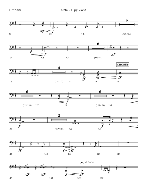 Unto Us (Choral Anthem SATB) Timpani (Lifeway Choral / Arr. Daniel Semsen)