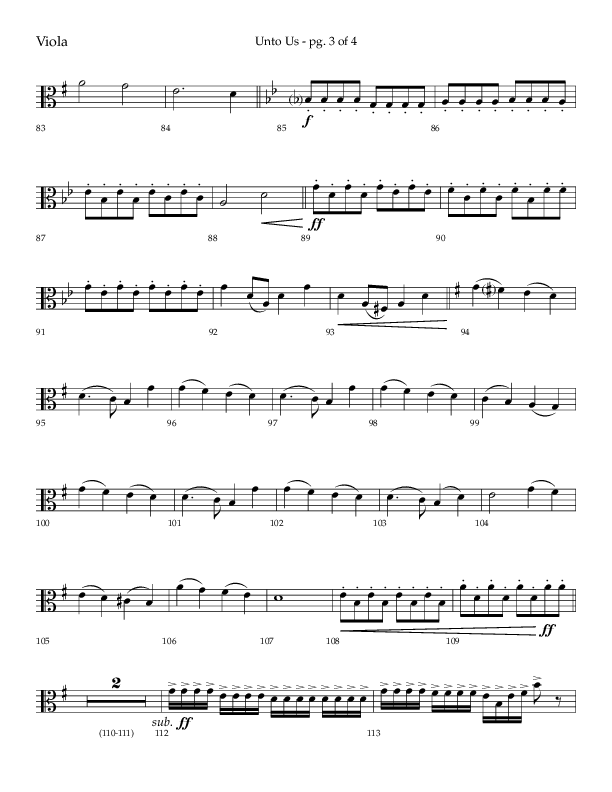 Unto Us (Choral Anthem SATB) Viola (Lifeway Choral / Arr. Daniel Semsen)