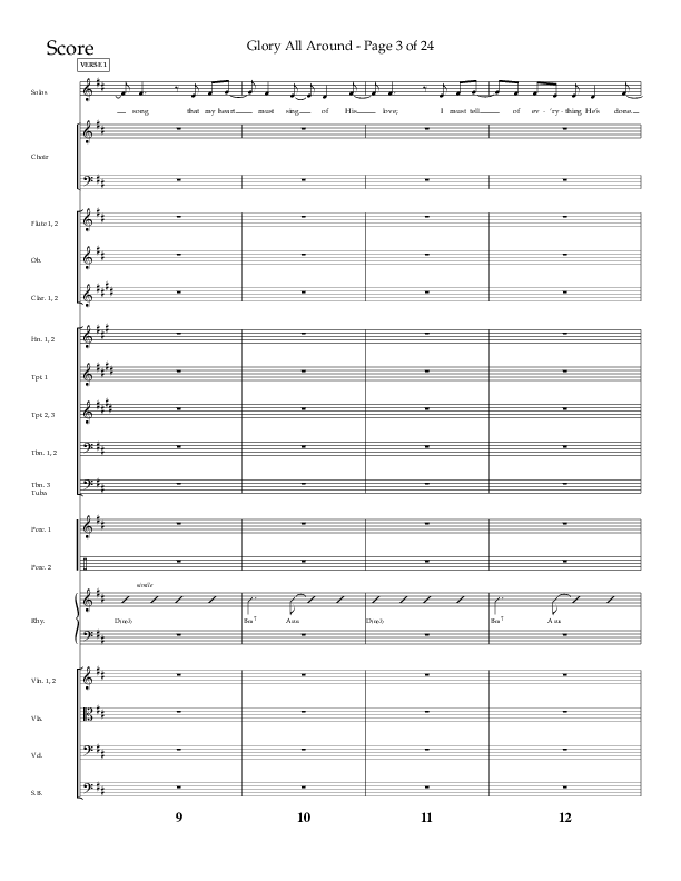 Glory All Around (Choral Anthem SATB) Conductor's Score (Lifeway Choral / Arr. Danny Zaloudik / Arr. Ken Barker / Arr. Craig Adams)