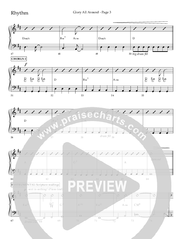 Glory All Around (Choral Anthem SATB) Lead Melody & Rhythm (Lifeway Choral / Arr. Danny Zaloudik / Arr. Ken Barker / Arr. Craig Adams)