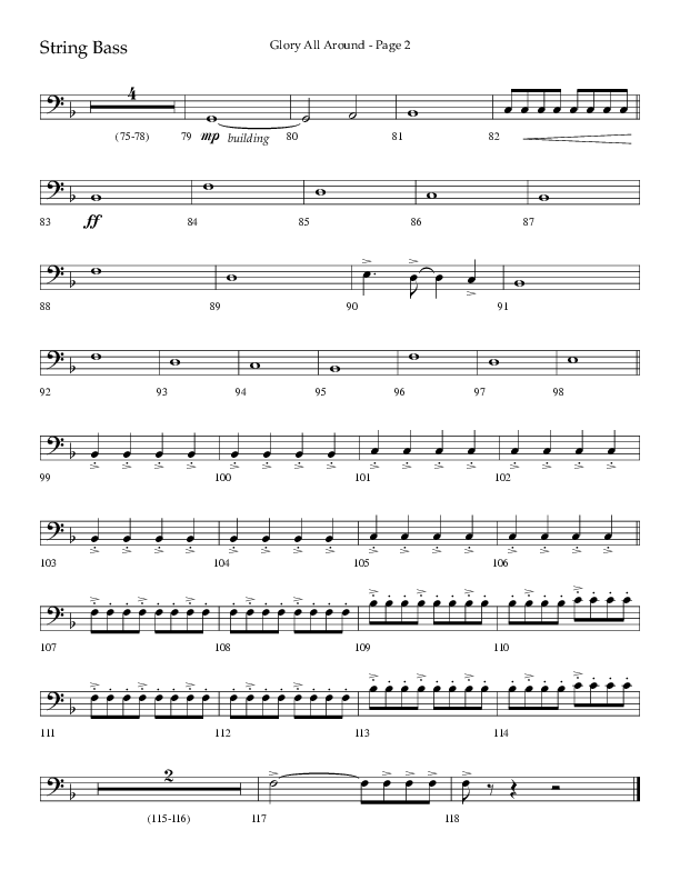 Glory All Around (Choral Anthem SATB) String Bass (Lifeway Choral / Arr. Danny Zaloudik / Arr. Ken Barker / Arr. Craig Adams)