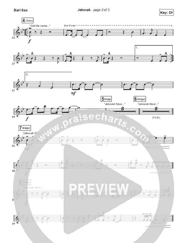 Jehovah (Choral Anthem SATB) Bari Sax (Elevation Worship / Chris Brown / Arr. Mason Brown)