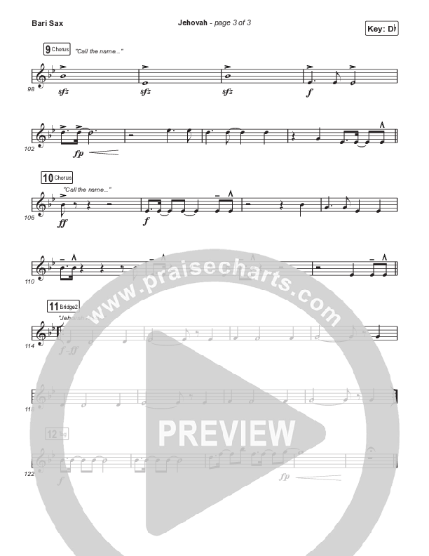 Jehovah (Choral Anthem SATB) Bari Sax (Elevation Worship / Chris Brown / Arr. Mason Brown)