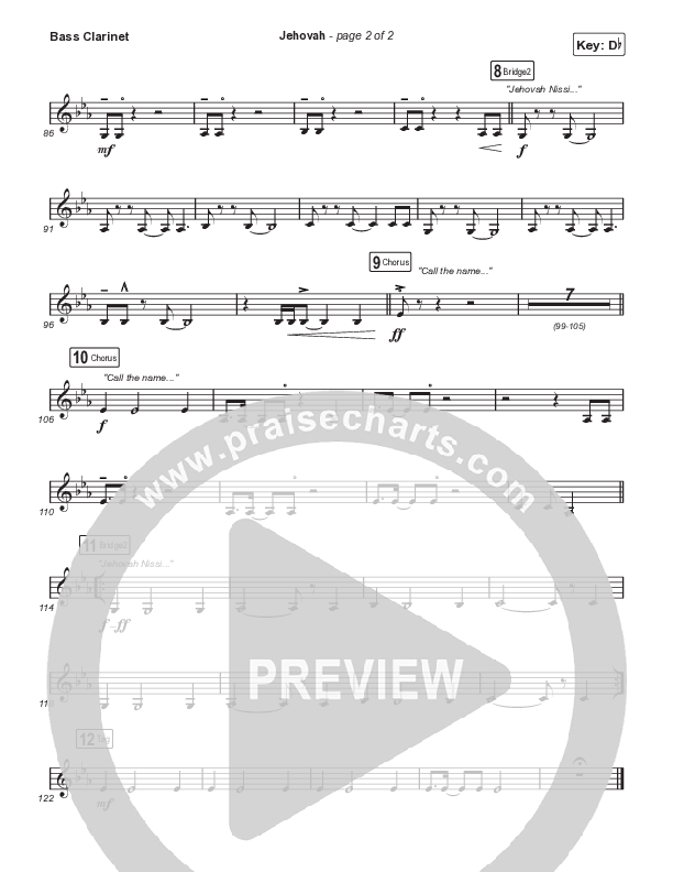 Jehovah (Choral Anthem SATB) Bass Clarinet (Elevation Worship / Chris Brown / Arr. Mason Brown)