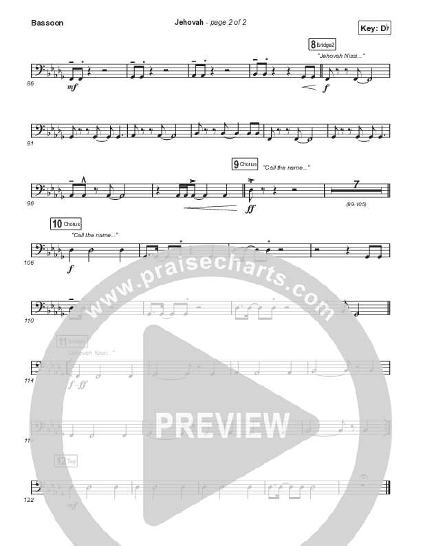 Jehovah (Choral Anthem SATB) Bassoon (Elevation Worship / Chris Brown / Arr. Mason Brown)