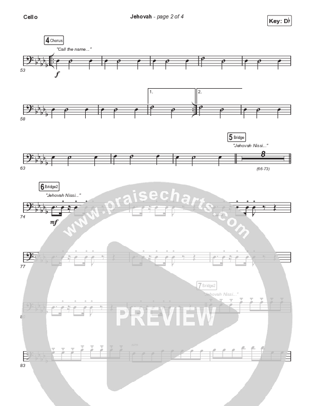 Jehovah (Choral Anthem SATB) Cello (Elevation Worship / Chris Brown / Arr. Mason Brown)