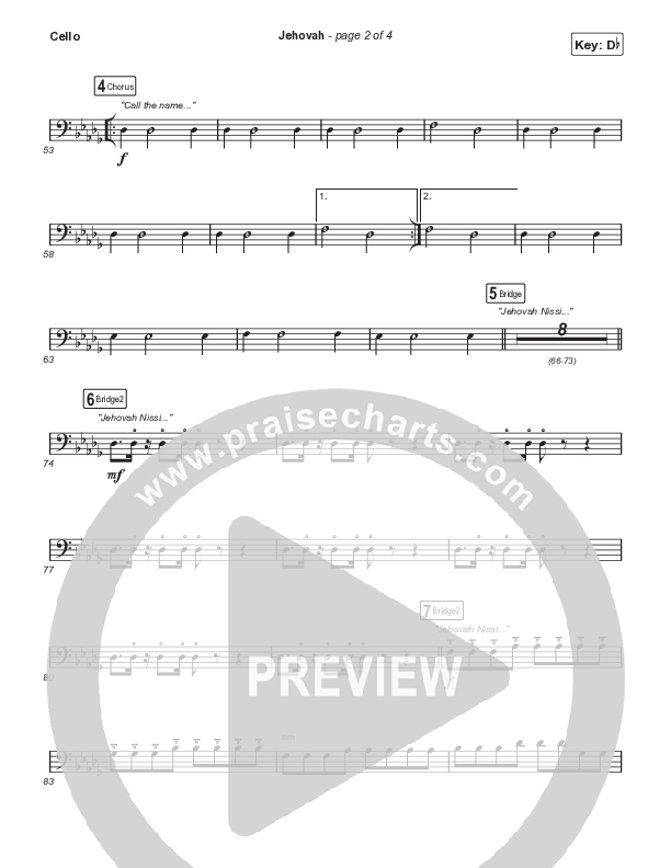 Jehovah (Choral Anthem SATB) Cello (Elevation Worship / Chris Brown / Arr. Mason Brown)