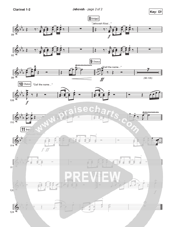 Jehovah (Choral Anthem SATB) Clarinet 1/2 (Elevation Worship / Chris Brown / Arr. Mason Brown)