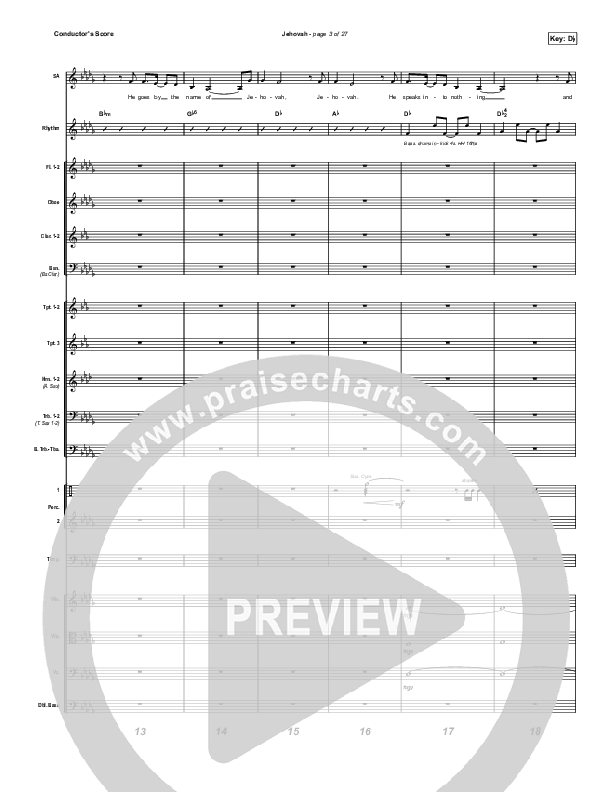Jehovah (Choral Anthem SATB) Conductor's Score (Elevation Worship / Chris Brown / Arr. Mason Brown)