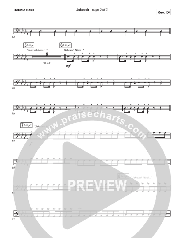 Jehovah (Choral Anthem SATB) String Bass (Elevation Worship / Chris Brown / Arr. Mason Brown)