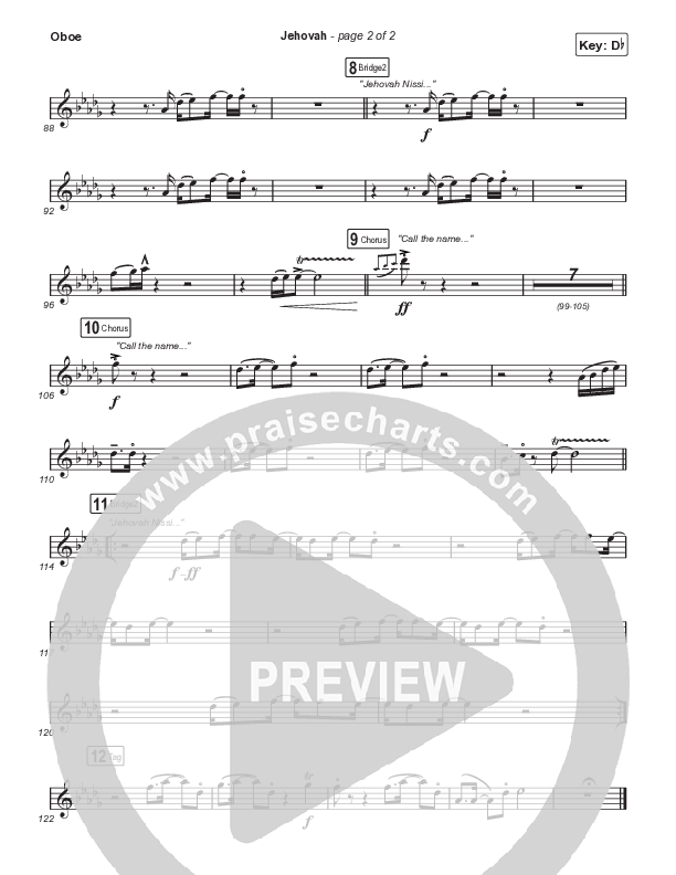 Jehovah (Choral Anthem SATB) Oboe (Elevation Worship / Chris Brown / Arr. Mason Brown)