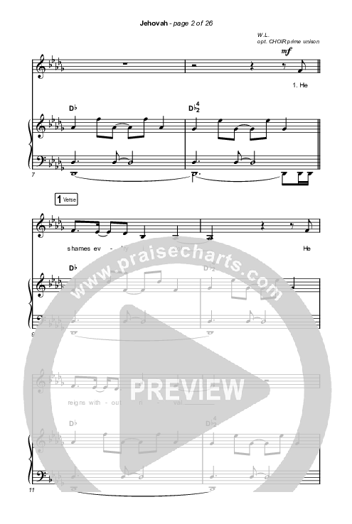 Jehovah (Choral Anthem SATB) Octavo (SATB & Pno) (Elevation Worship / Chris Brown / Arr. Mason Brown)