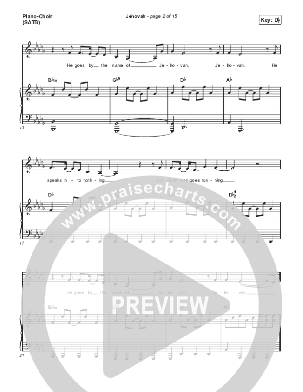 Jehovah (Choral Anthem SATB) Piano/Vocal (SATB) (Elevation Worship / Chris Brown / Arr. Mason Brown)