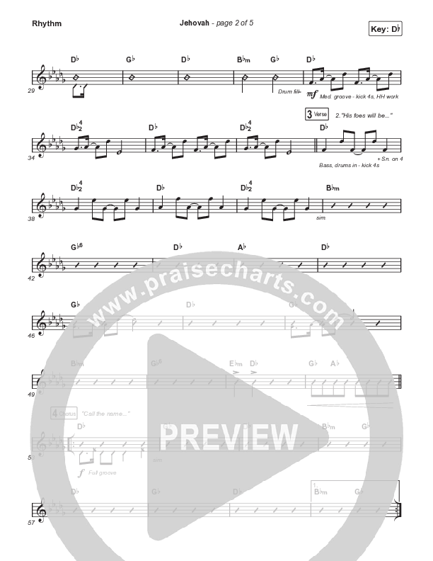 Jehovah (Choral Anthem SATB) Rhythm Chart (Elevation Worship / Chris Brown / Arr. Mason Brown)