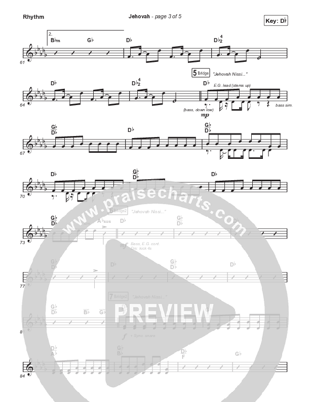 Jehovah (Choral Anthem SATB) Rhythm Chart (Elevation Worship / Chris Brown / Arr. Mason Brown)