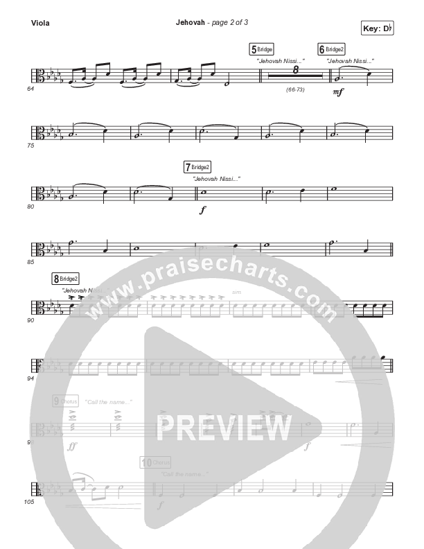 Jehovah (Choral Anthem SATB) Viola (Elevation Worship / Chris Brown / Arr. Mason Brown)