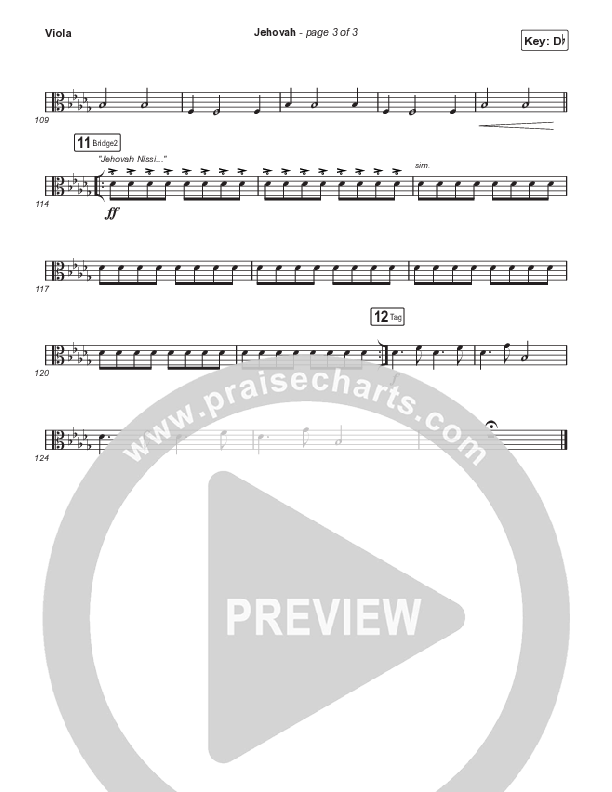 Jehovah (Choral Anthem SATB) Viola (Elevation Worship / Chris Brown / Arr. Mason Brown)