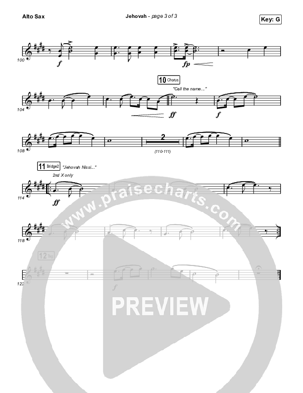 Jehovah (Worship Choir/SAB) Alto Sax (Elevation Worship / Chris Brown / Arr. Mason Brown)
