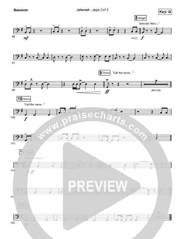 Jehovah (Worship Choir/SAB) Bassoon (Elevation Worship / Chris Brown / Arr. Mason Brown)