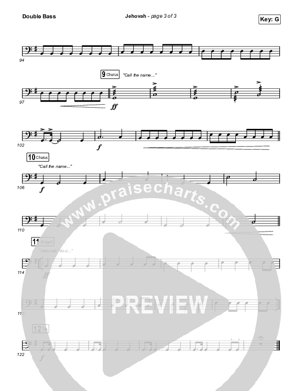 Jehovah (Worship Choir/SAB) Double Bass (Elevation Worship / Chris Brown / Arr. Mason Brown)