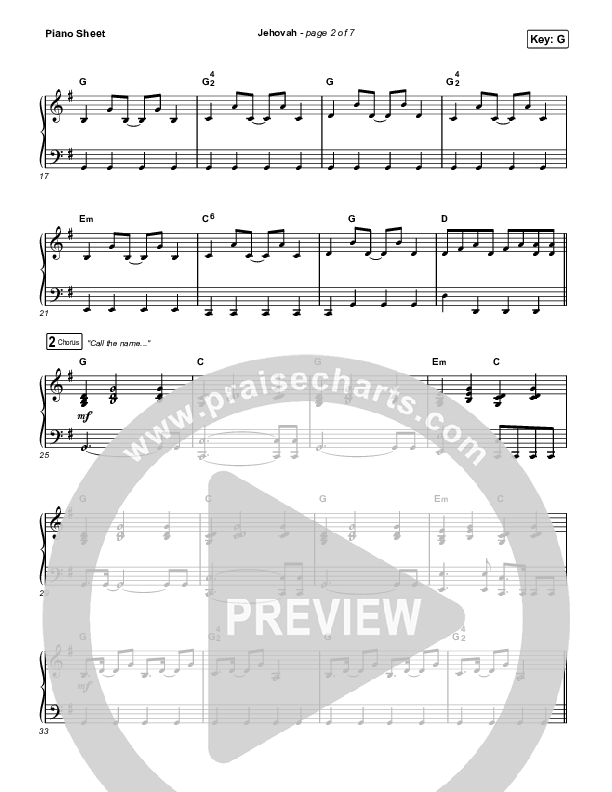 Jehovah (Worship Choir/SAB) Piano Sheet (Elevation Worship / Chris Brown / Arr. Mason Brown)