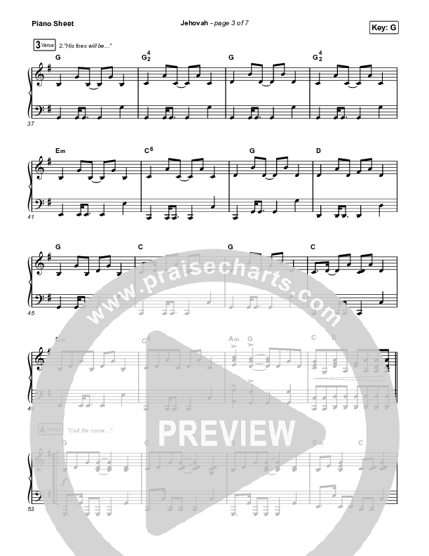 Jehovah (Worship Choir/SAB) Piano Sheet (Elevation Worship / Chris Brown / Arr. Mason Brown)