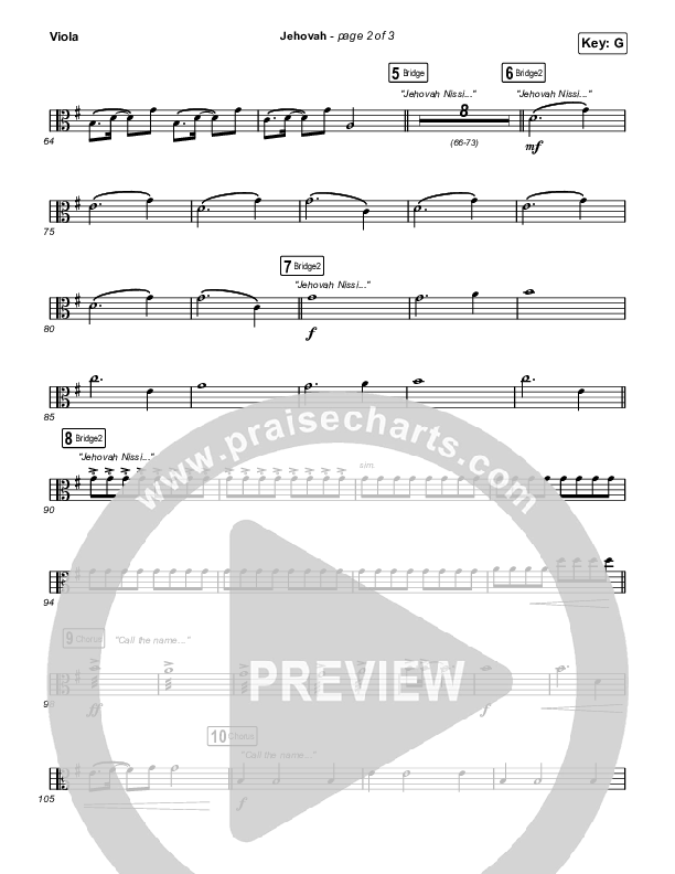 Jehovah (Worship Choir/SAB) Viola (Elevation Worship / Chris Brown / Arr. Mason Brown)
