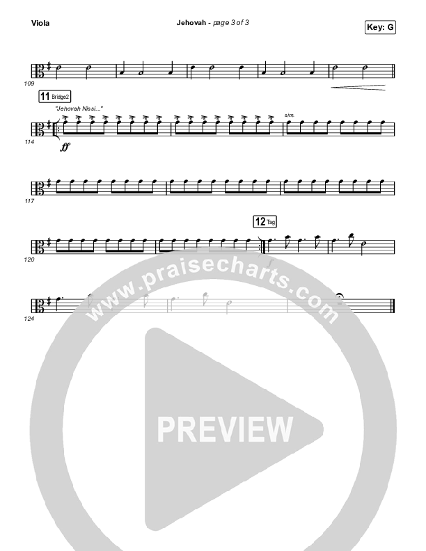 Jehovah (Worship Choir/SAB) Viola (Elevation Worship / Chris Brown / Arr. Mason Brown)