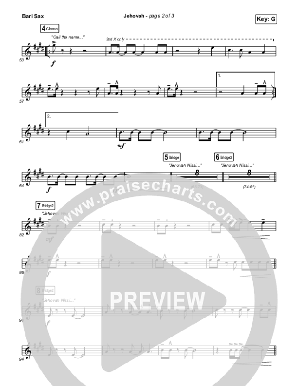 Jehovah (Sing It Now) Bari Sax (Elevation Worship / Chris Brown / Arr. Mason Brown)