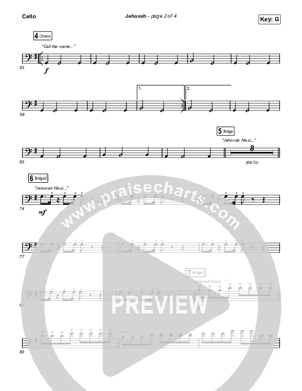 Jehovah (Sing It Now) Cello (Elevation Worship / Chris Brown / Arr. Mason Brown)