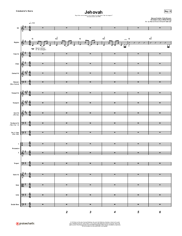Jehovah (Sing It Now) Conductor's Score (Elevation Worship / Chris Brown / Arr. Mason Brown)